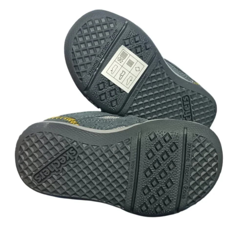 Skechers Baby Boys' Flex Play-Easy Pick Sneaker Charcoal/Grey 4 Medium Toddlers
